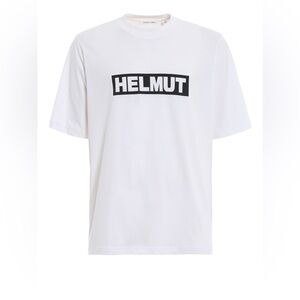 HELMUT LANG Logo lettering print white T-shirt